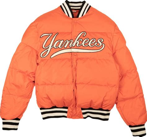 Gucci Yankees Goose Down Bomber Jacket 'Orange' 